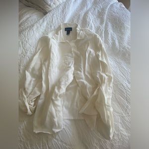 White linen button down